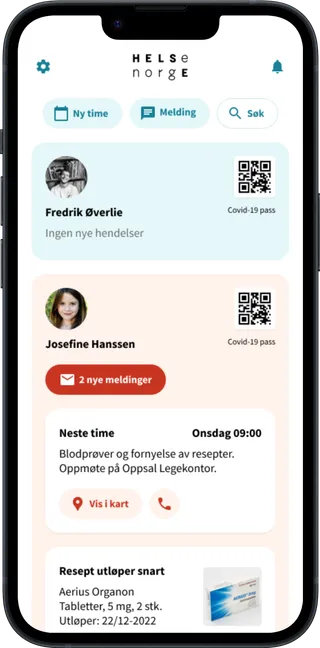 Helsenorge app screen