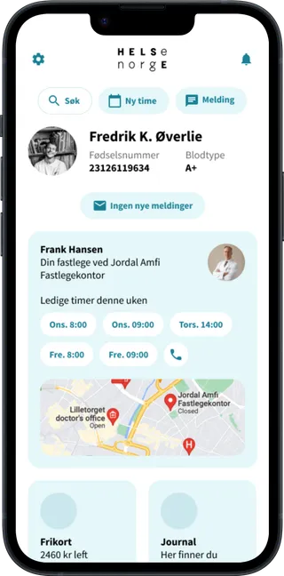 Helsenorge app screen