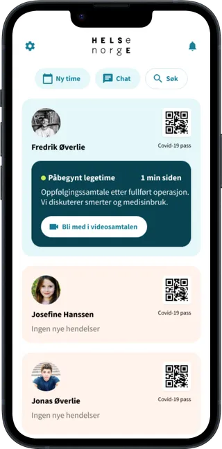 Helsenorge app screen