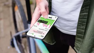 The Talkmore Strøm app on a phone