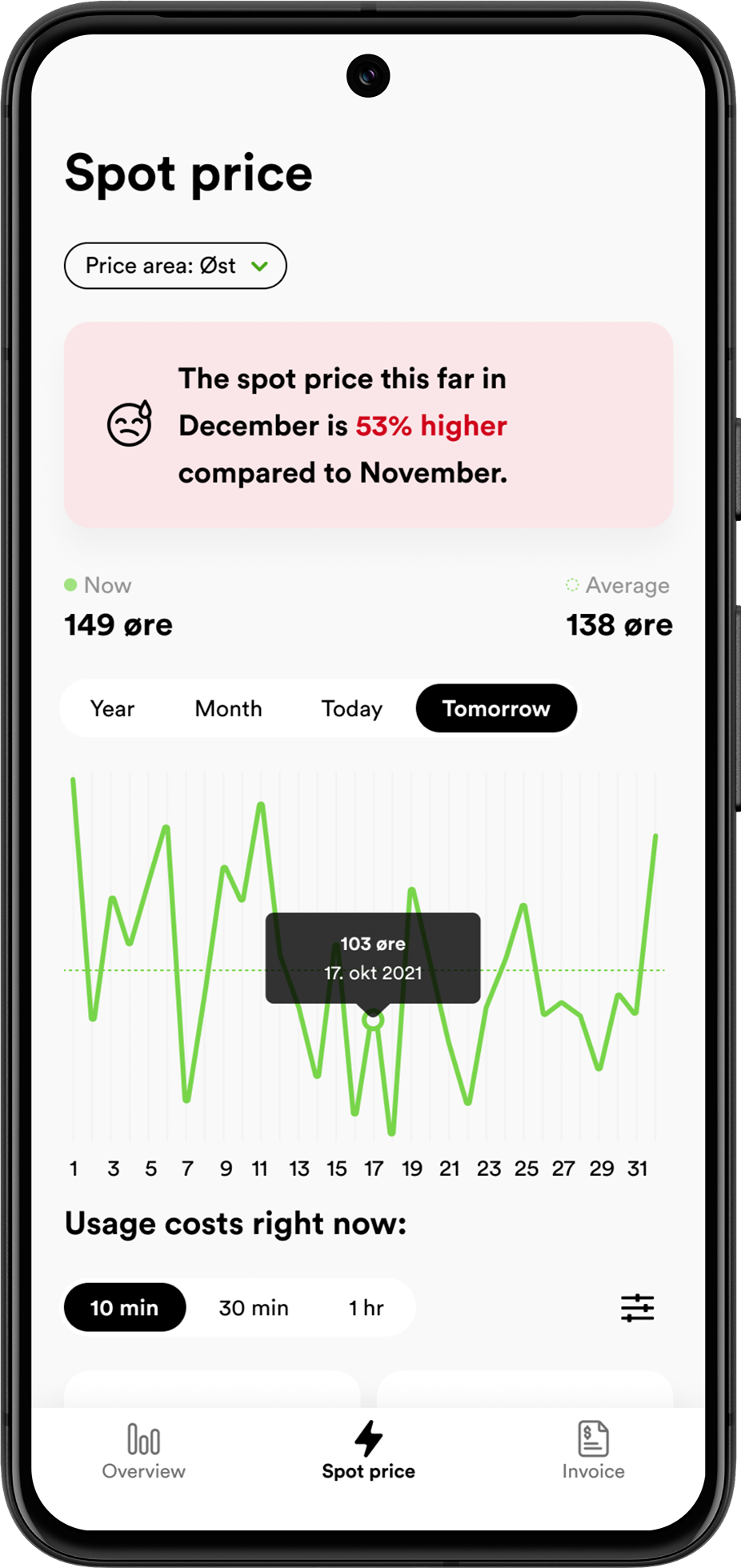 Talkmore Strøm app screen