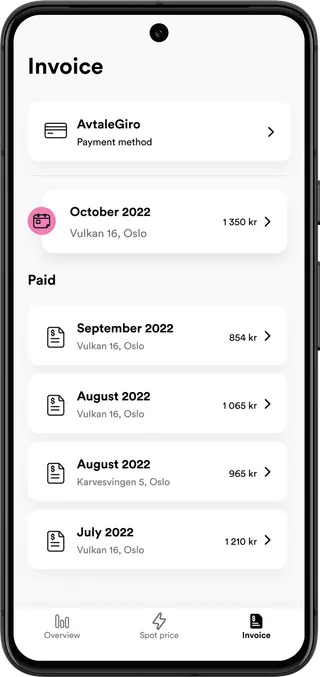 Talkmore Strøm app screen