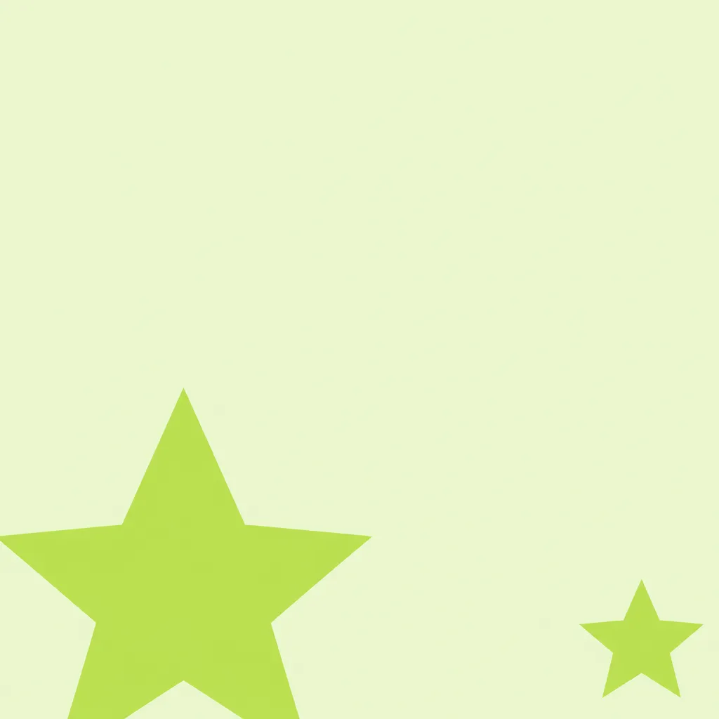 Two lime green stars, one large and one small, on a pale green background