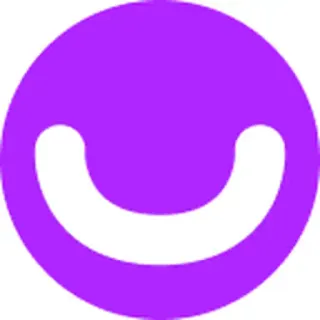 The Threll symbol: a white smile inside a purple circle