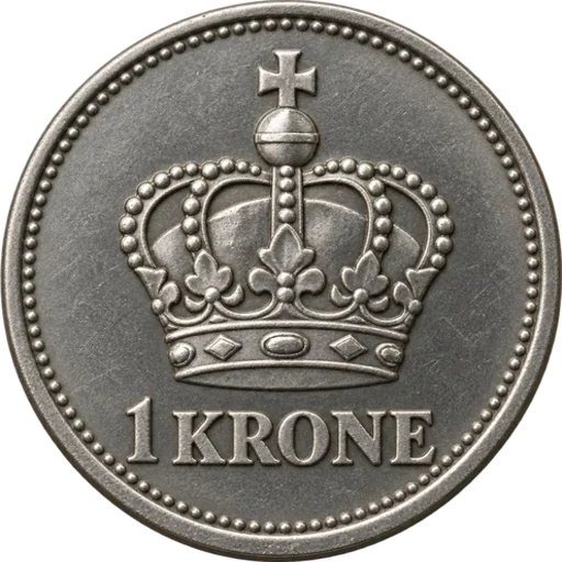 The Kronespillet logo: a Norwegian one-krone coin with a crown and the text 1 KRONE